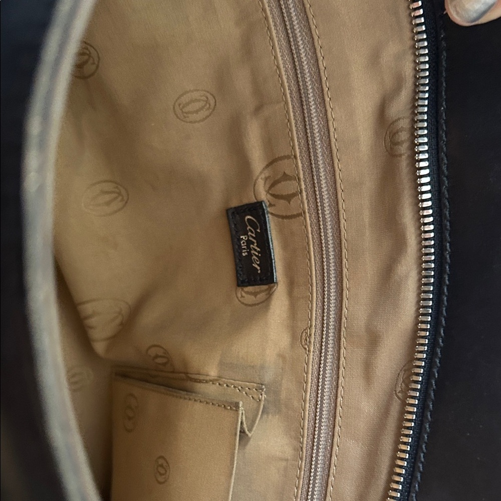 Cartier Black Leather Structured Tote with Perforated Logo - Picture 10 of 11